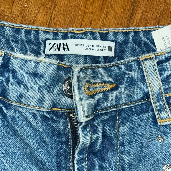 Zara Rhinestone Bling Rhinestone Jeans size 0 - Picture 6 of 8
